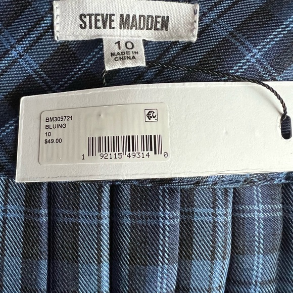 Steve Madden Plaid Cher Skirt Blue - Picture 3 of 3